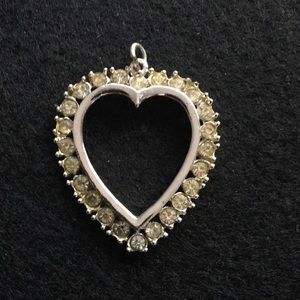 Vintage Silver Heart Necklace Pendant Charm